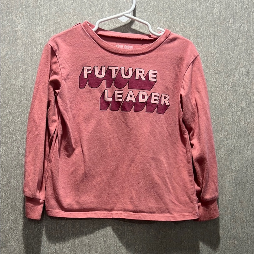 Cat & Jack Pink Long Sleeve Tee with Future Leader Text